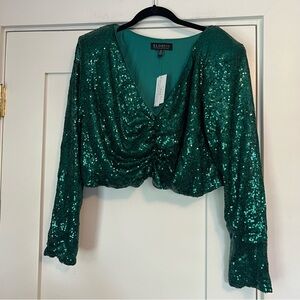 ELOQUII sequin crop top
